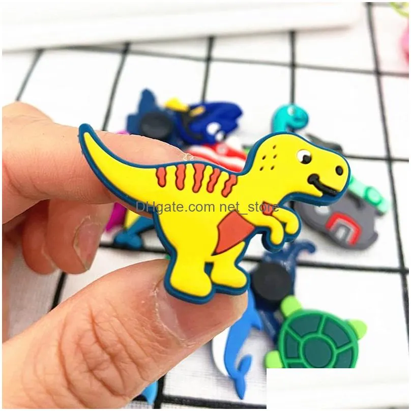 cartoon dinosaur croc charms shoe parts accessories decorations clog charm buckle bracelets wristband buttons children kids gift