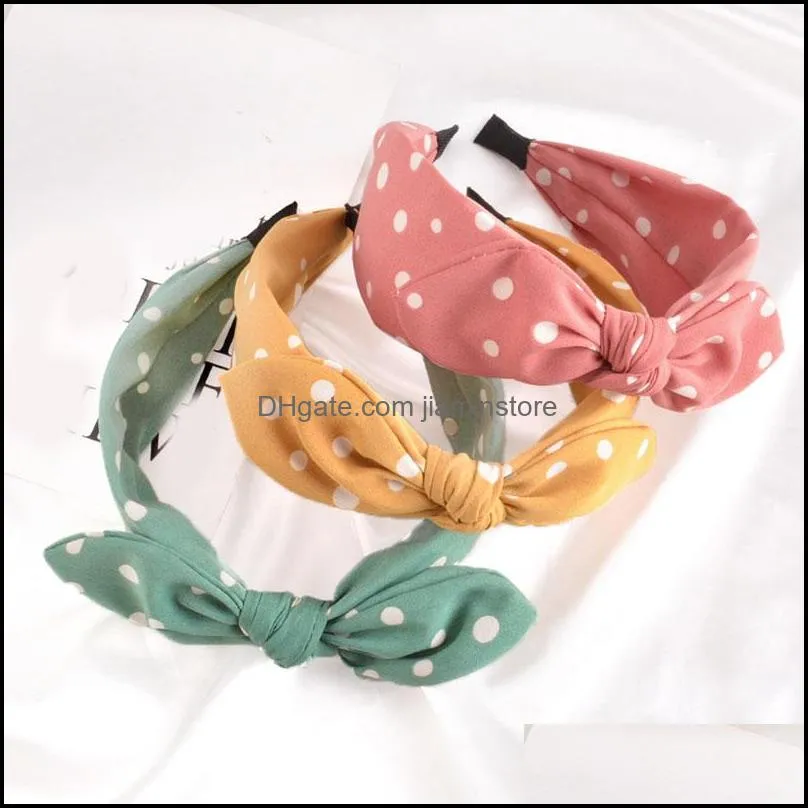 floral dot striped hair hoop bowknot headband for hair big bow headbands sweet hair accessories rabbit ears headband for women