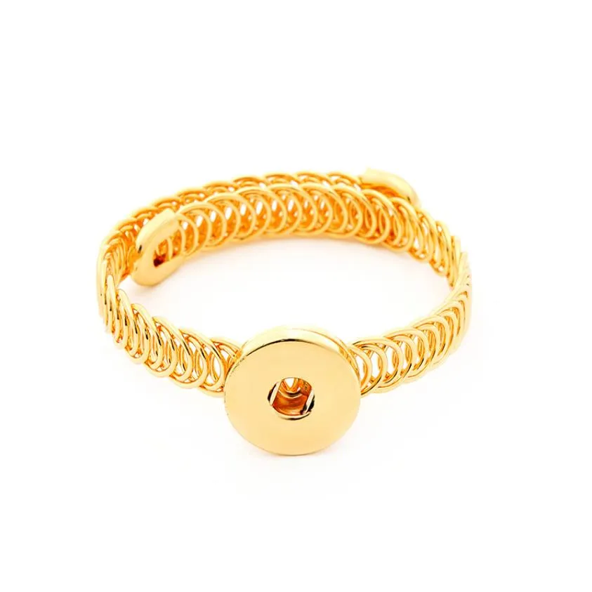 gold silver metal snap button bracelets bangles fit 18mm ginger snaps buttons jewelry for women men
