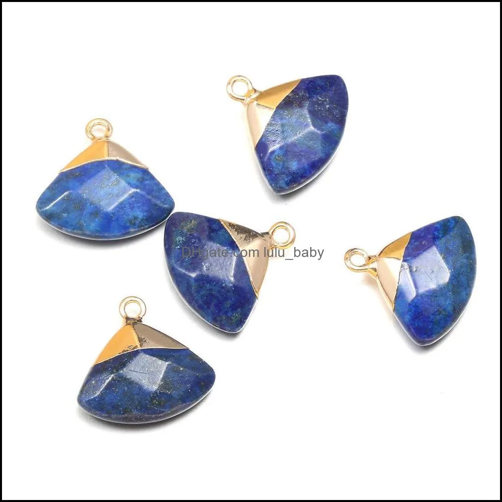 natural stone sector rose quartz lapis lazuli turquoise pendant charms diy for druzy bracelet necklace earrings jewelry making