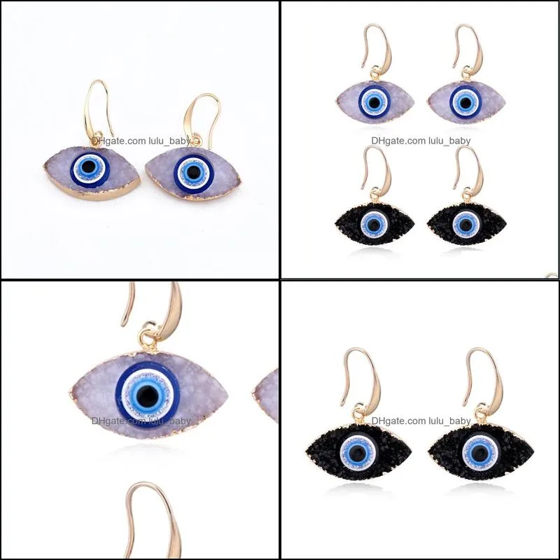 fashion eye druzy drusy earrings gold plated geometry faux natural stone resin earrings for women jewelry 489 q2