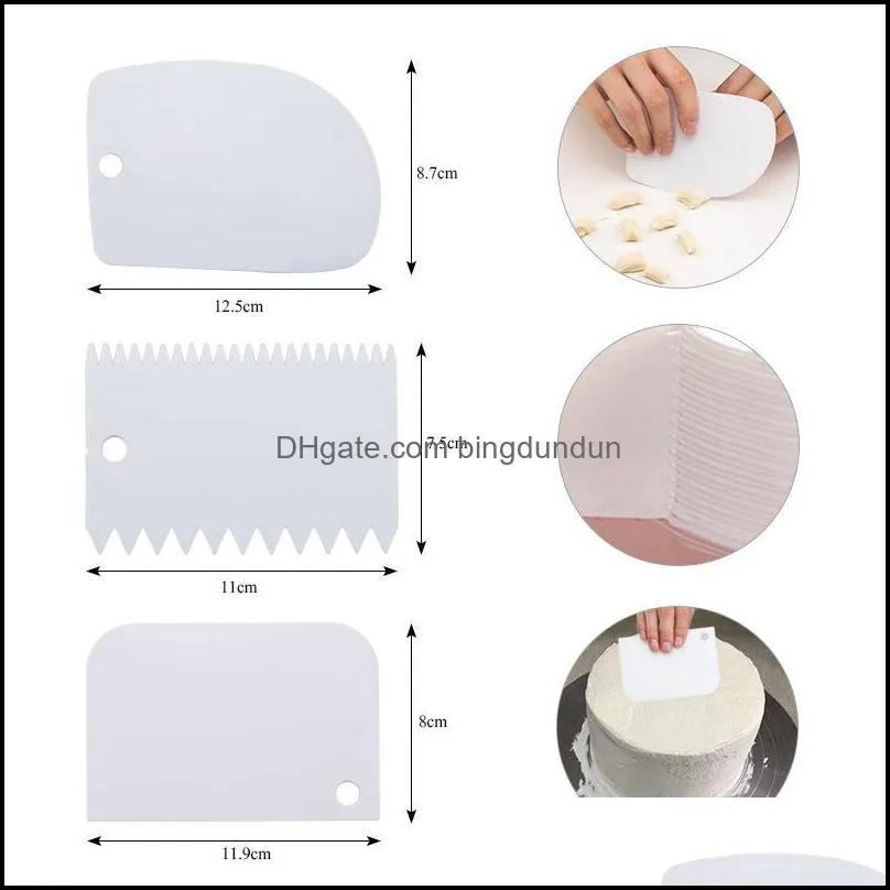 8pcs/ 11pcs set plastic cake turntable rotating shovel scraper brush disposable pastry bag stainless knife rotary table tool baking 