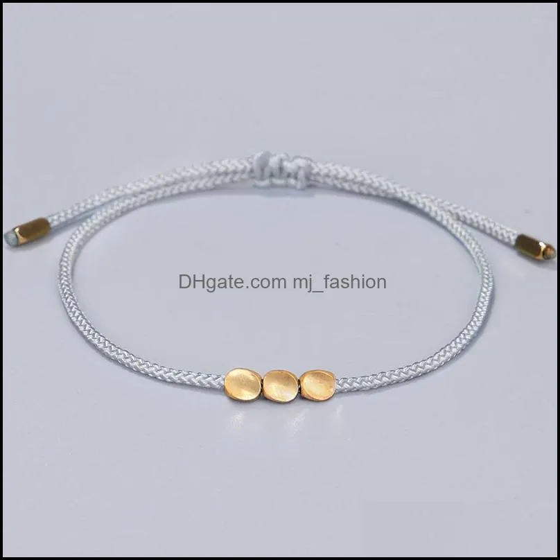 bohemian copper beads bracelets adjustable colorful rope bangle handmade friendship woven bracelet for women men jewelry q532fz
