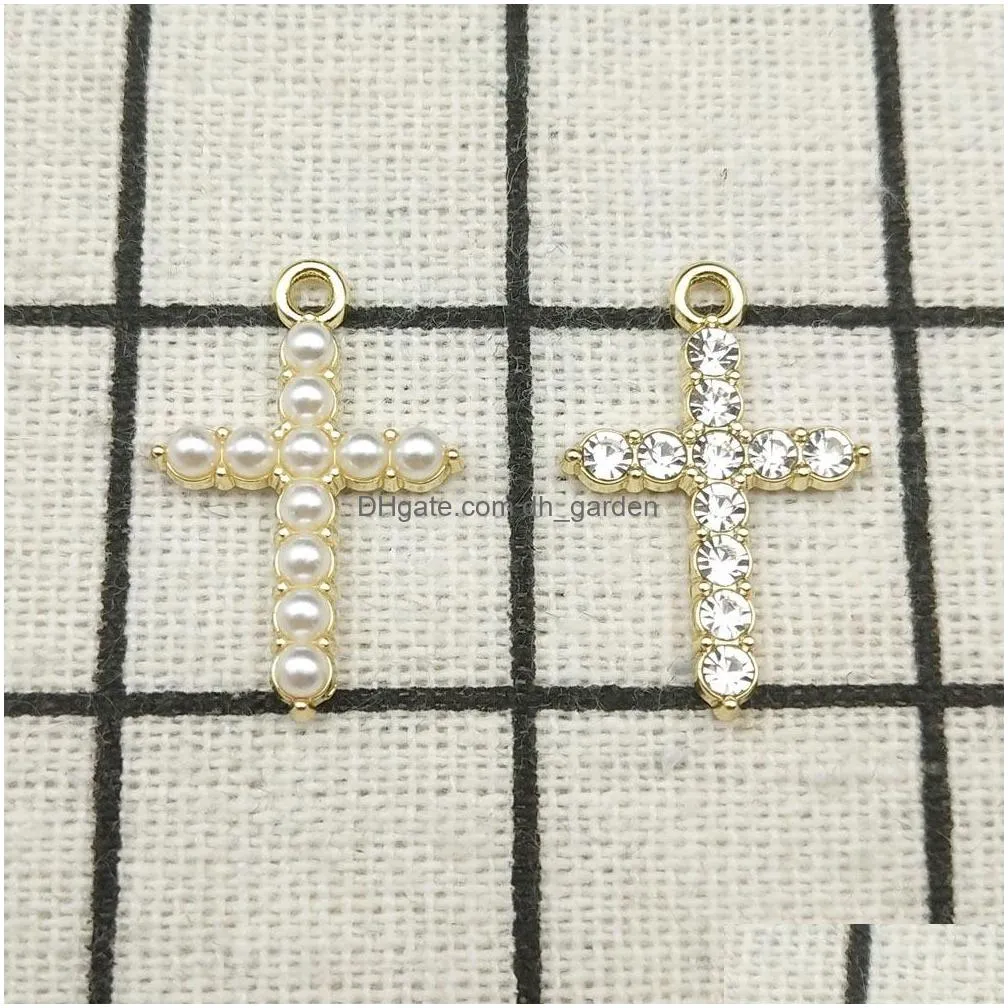 10pcs cross charm jewelry accessories earring pendant bracelet necklace charms diy finding 15x23mm