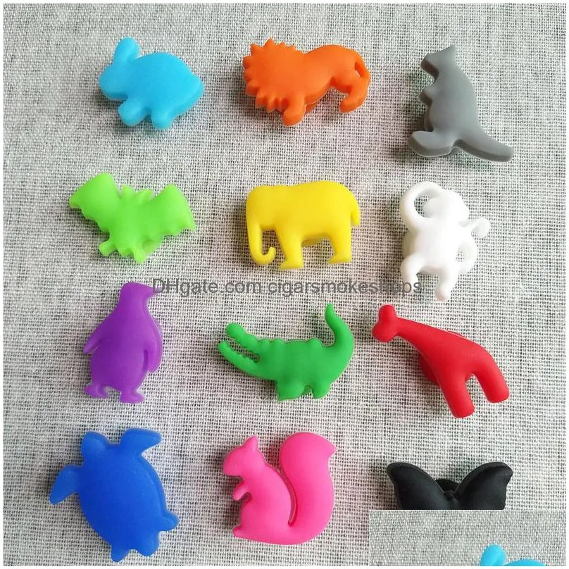 3x2.2x1 cm silicone animal cup wine glass charms party year christmas gift label wine glasses marker recognizer