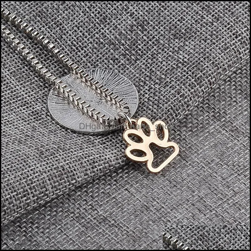  cute live love rescue lettering pendant necklace animal cat dog paw print personalized necklace for women men s fashion jewelry