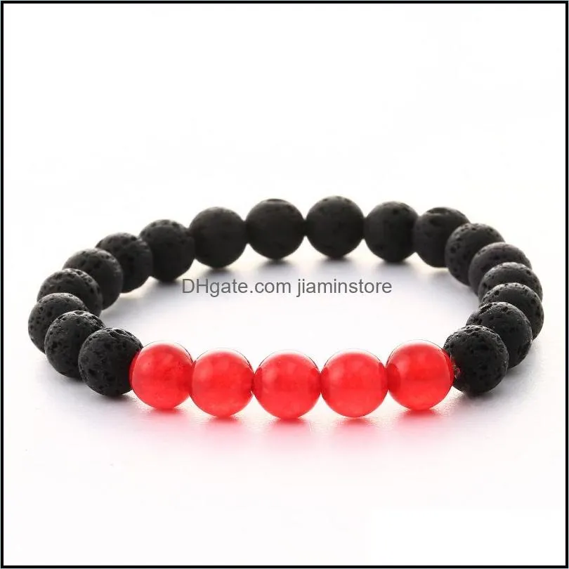 natural black lava stone white turquoise bracelet diy aromatherapy essential oil diffuser bracelet for women men