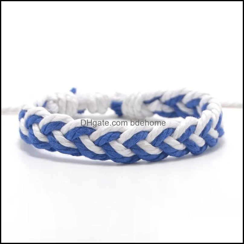 bohemian retro handmade braided bracelet multicolor string cord woven friendship couple bracelets women men b23a