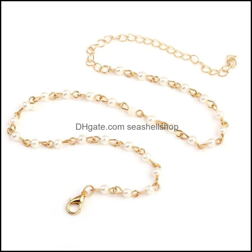 vintage gold silver color simulatedpearl chain choker necklace for women party pearl necklace 2020 fashion wedding jewelry giftz