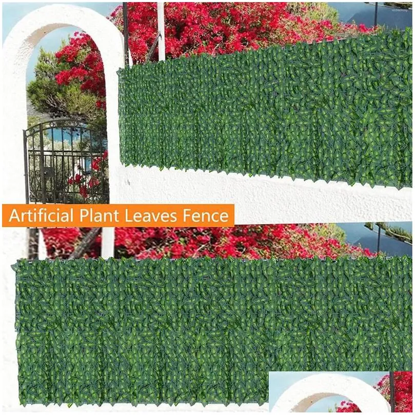 decorative flowers fence artificial sweet potato leaves outdoor screen plastic palings for backyard courtyard