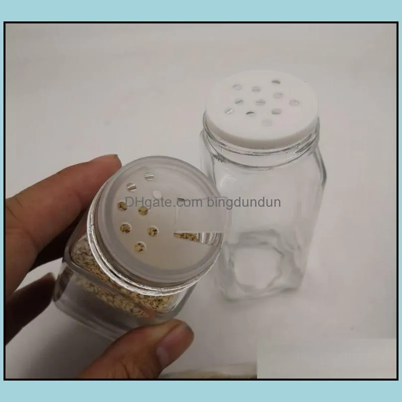 seasoning jars kitchen organizer storage holder container glass seasoning bottles with cover lids camping sn3745