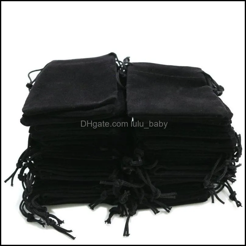 100pcs 5x7cm velvet drawstring pouch bag/jewelry bag christmas/wedding gift bags black red pink blue 4 color wholesale 586 t2