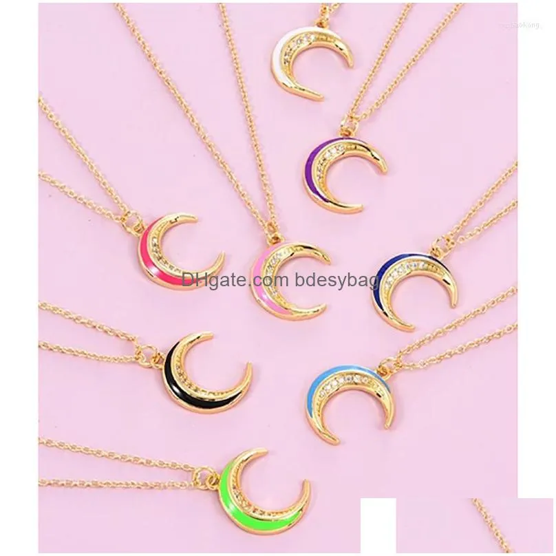pendant necklaces simple charming moon for women trendy gold color clavicle chain choker statement jewelry 2022 collarespendant