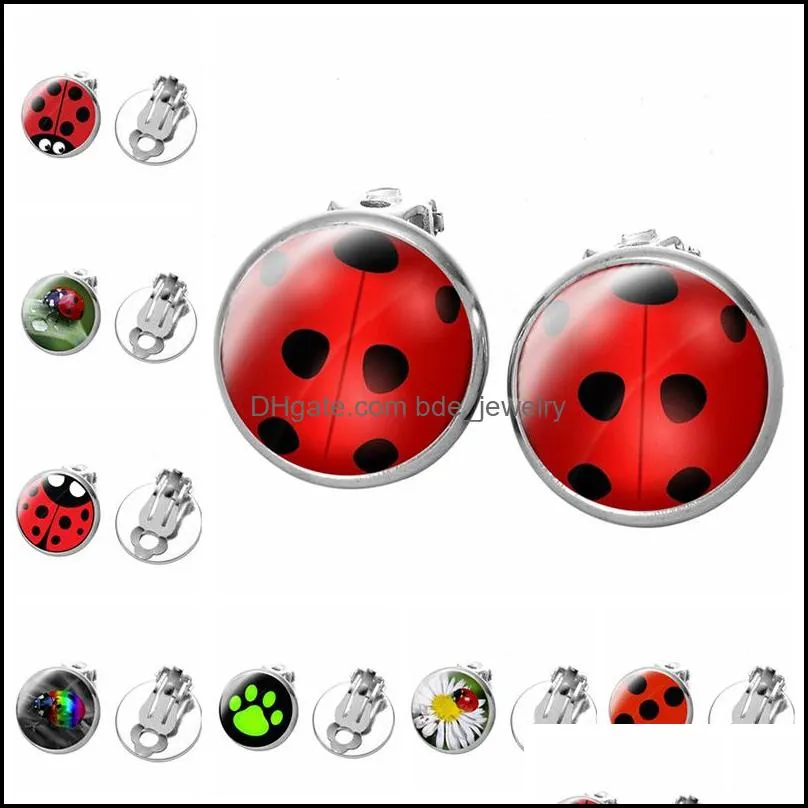 fashion ear clip earrings screw back for women jewelry ladies polka dot cute clipon earring girls party gift