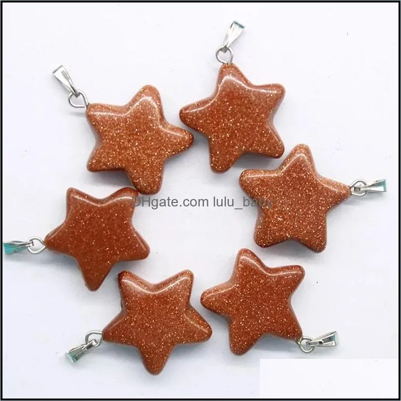 natural stone opal pink quartz star healing pendants charms diy for jewelry accessories making