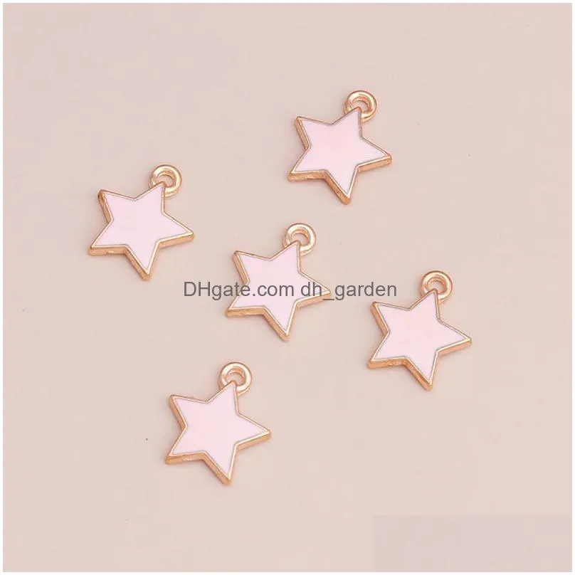 10pcs 13x13mm enamel stars pendants jewelry for charms diy making bracelets crafting earrings necklaces beads accessories
