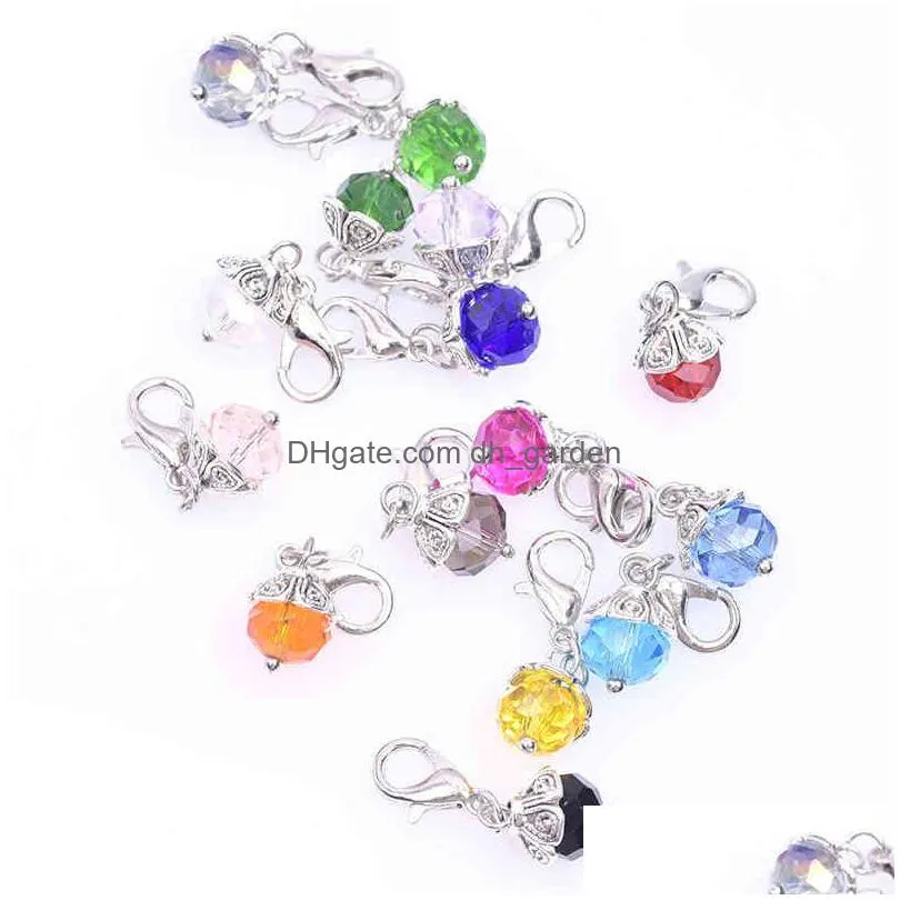 15pcs/lot mix color guardian angel wings glass beads charms pendant diy necklaces bracelet jewelry accessories