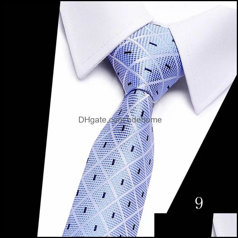 men tie classic solid color stripe flower floral 7.5cm jacquard necktie accessories daily wear cravat wedding party gift