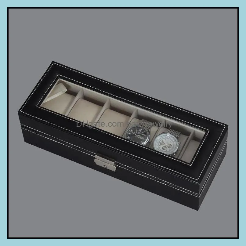 2/3/5/6/10 slots pu leather watch storage boxes organizer mechanical women mens watch display holder cases jewelry gift