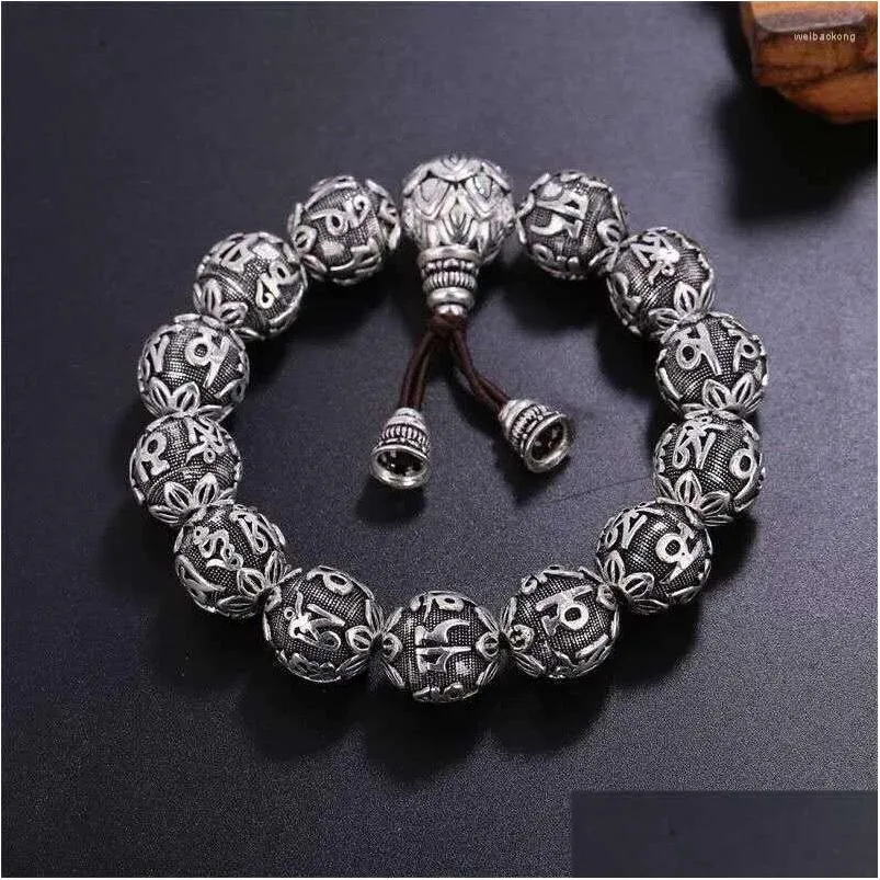 pendant necklaces charming 999 silver six character mantra bracelet lotus buddha bead