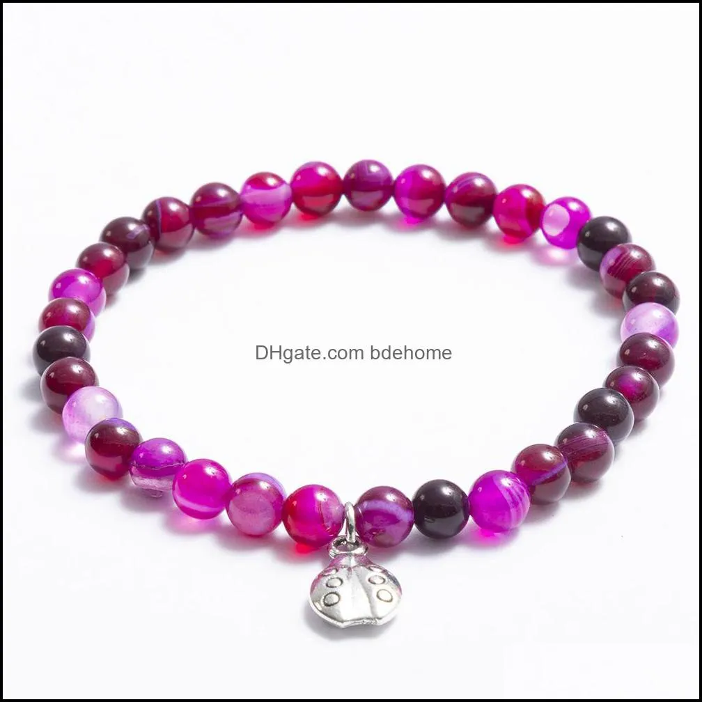 natural healing crystal gemstone jewelry agate beads bracelets for women men couple pendant elastic bracelet q302fz