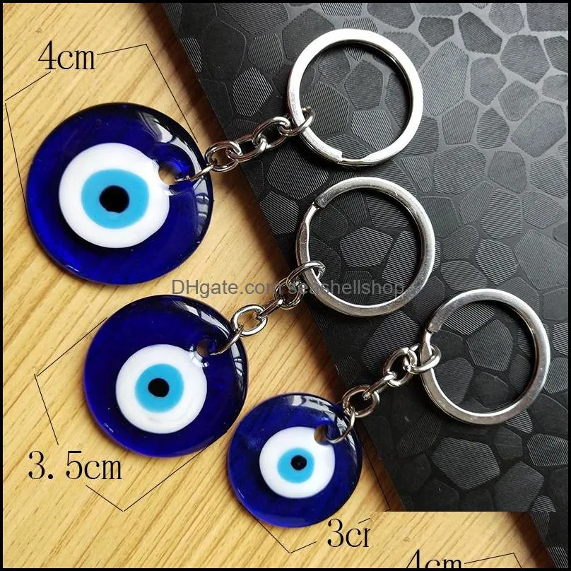 3 style fashion evil blue eye glass keychain key rings for women men car accessaries good luck lucky charm protection amulet diy keys chains ring friendship