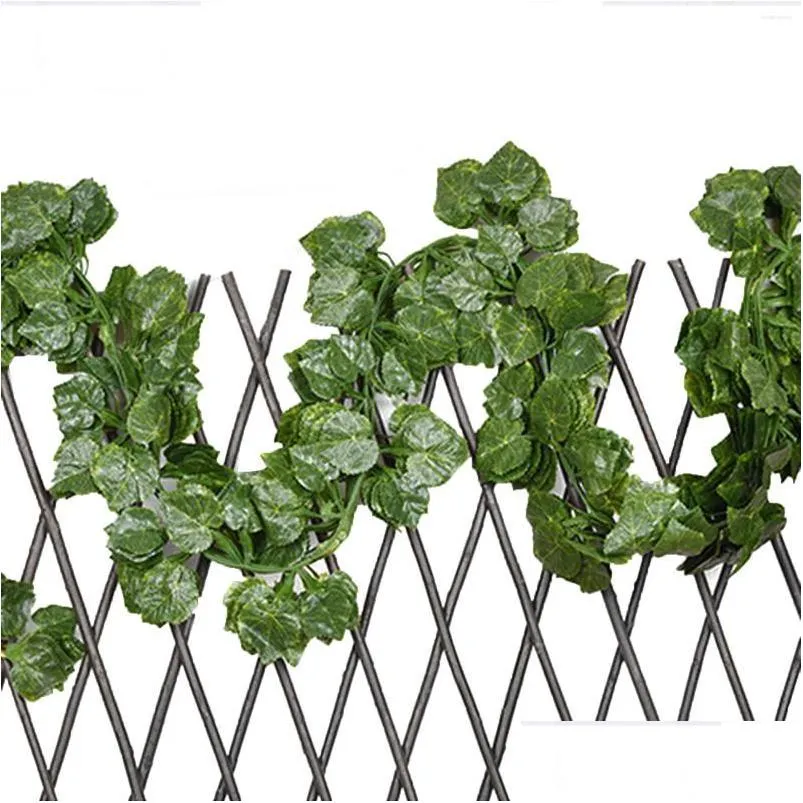 decorative flowers artificial hanging garland uv resistant green leaves fake plants vines for home wall arch decor