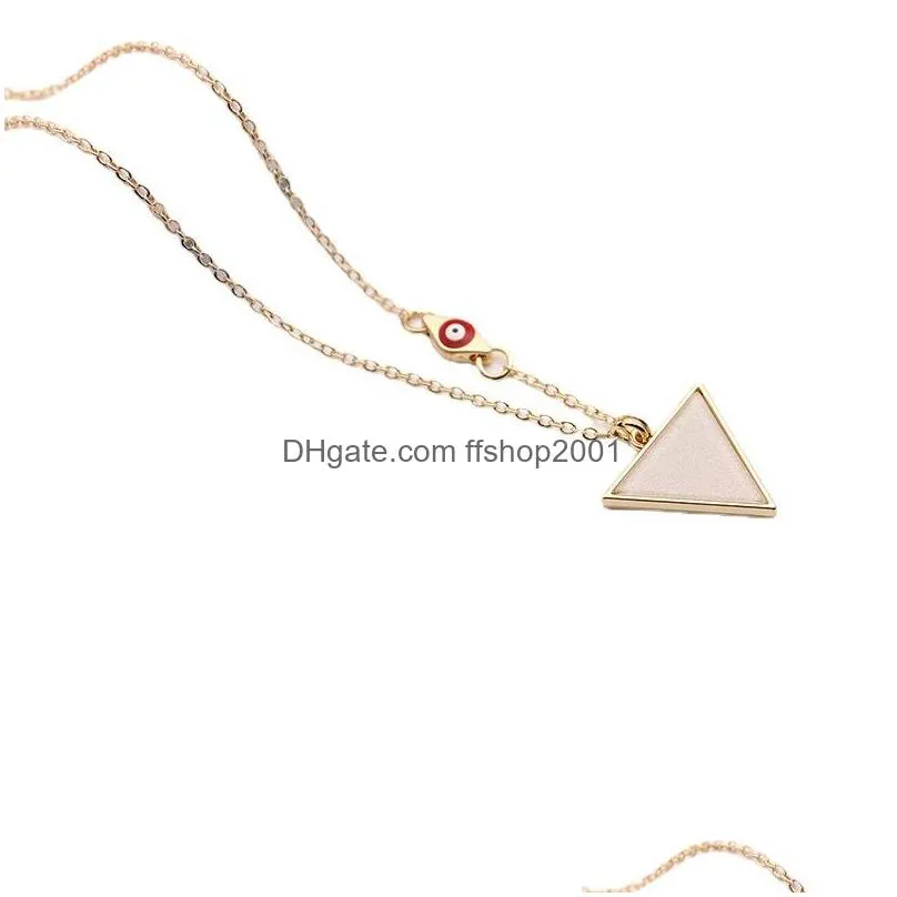 fashion jewelry turkish symbol evil eye triangle pendant necklace delicacy ladies necklaces