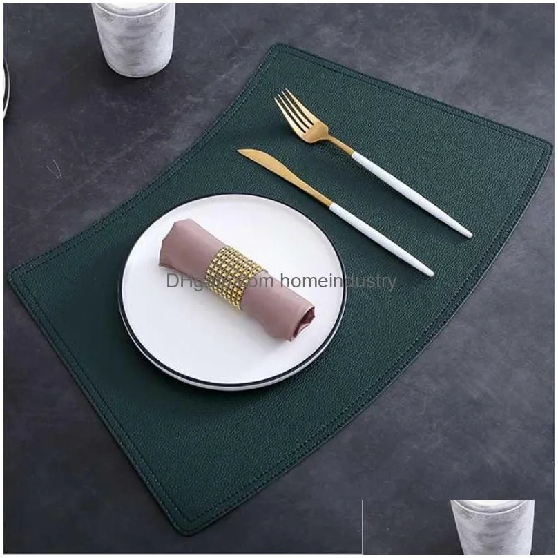 mats pads table mat doublelayer pu fanshaped western waterproof and oilproof other placemat