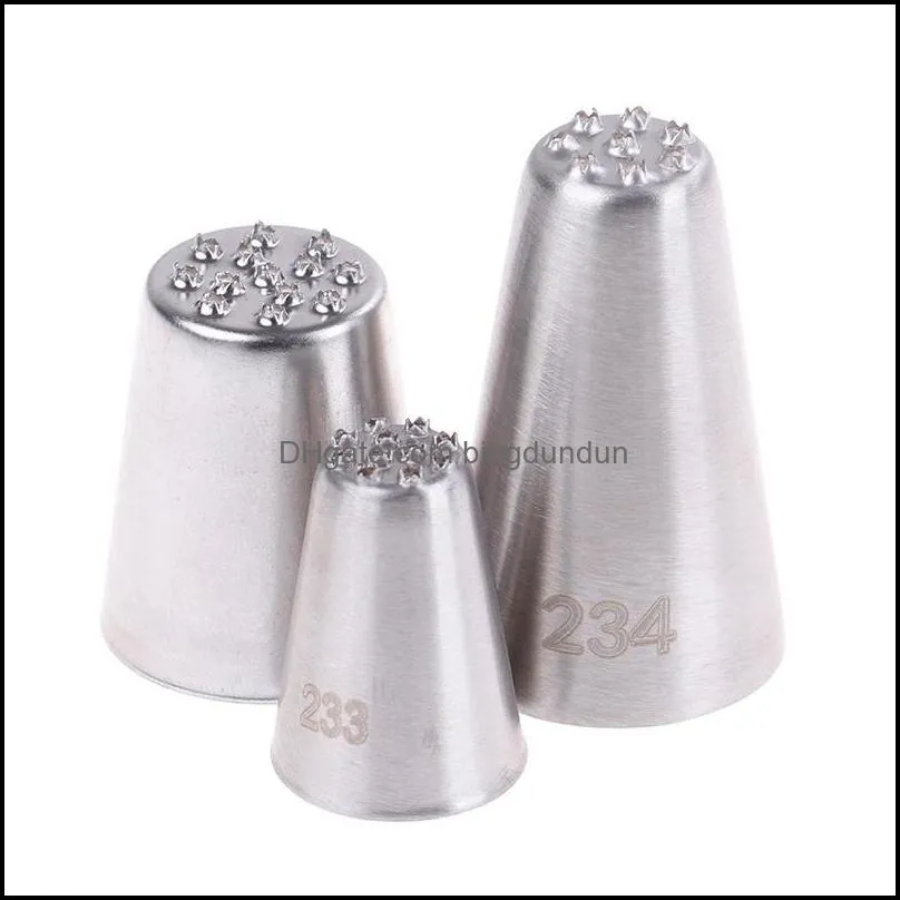 3pc stainless steel cream decoration mouth small grass shape nozzle baking tools icing nozzles pastry decorate 