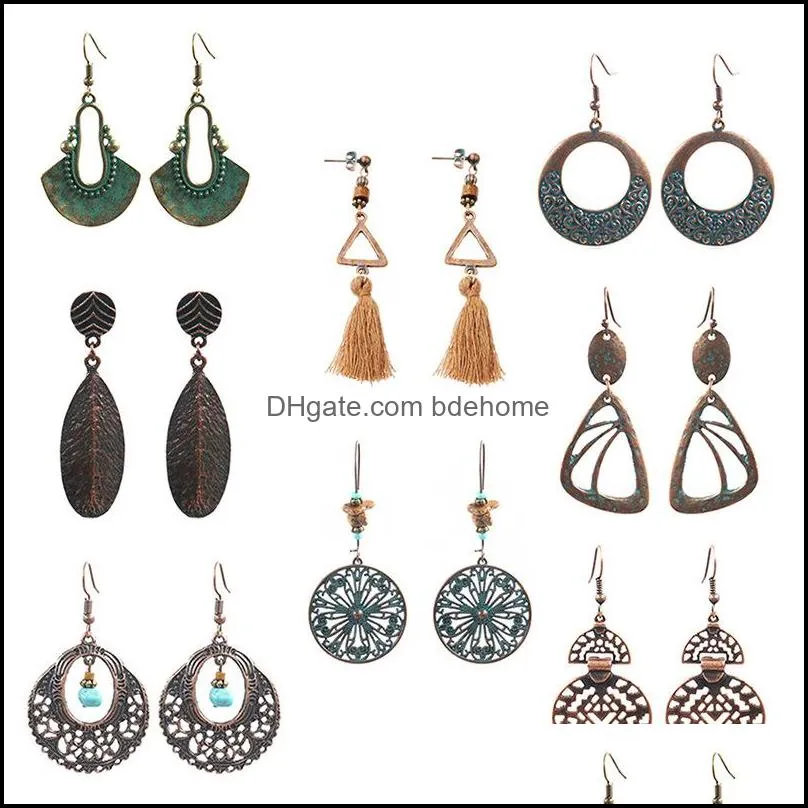 vintage bohemian ethnic tassel dangle hanging water drop earrings for women fashion jewelry accessories gifts