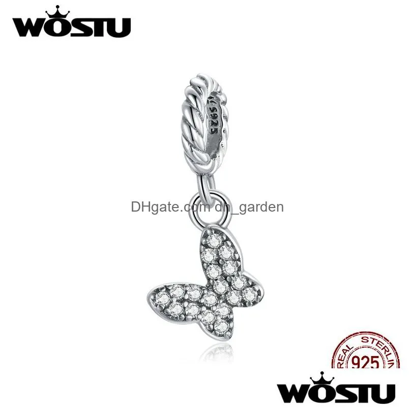 wostu 925 sterling silver mini pendant butterfly cat sloth ladybug animal charm pony bead fit original bracelet accessories