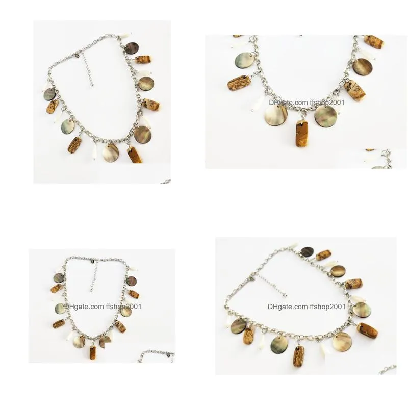 fashion jewelry vintage necklace picture stone shell beads necklace