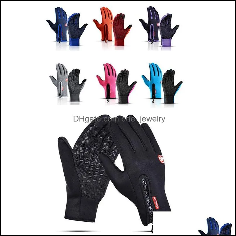 winter gloves mens touchscreen waterproof windproof skiing cold mittens womens warm fashion outdoor sports riding zipper