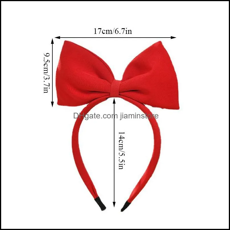 big bow hair hoop red black headband women girls cute bowknot headdress cosplay costume party decor headwear hair accessory