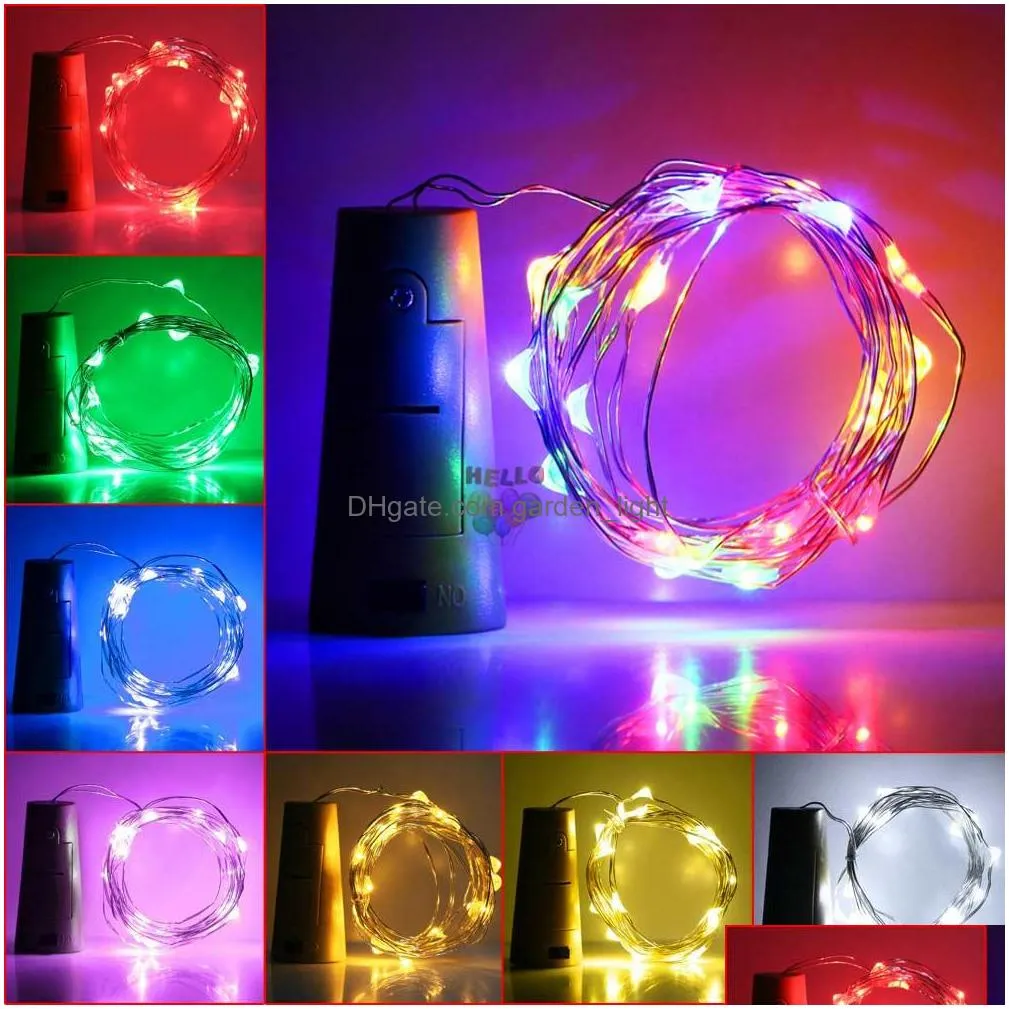 1m 10led 2m 20led lamp cork shaped bottle stopper light glass wine led copper wire string lights for xmas party wedding halloween