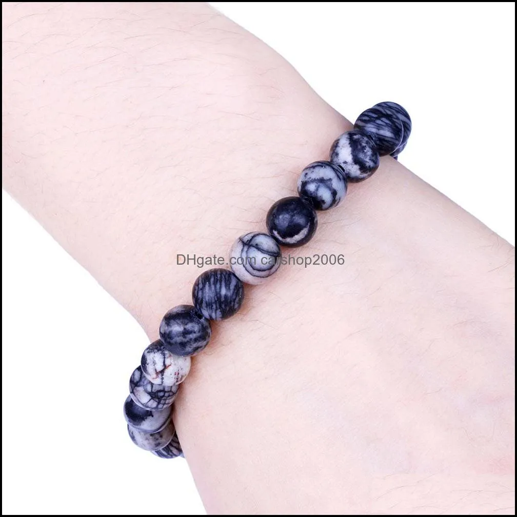  arrival 8mm black mesh crystal beads bracelet for men women elastic adjustable size braided bracelet fashion jewelry wholesale