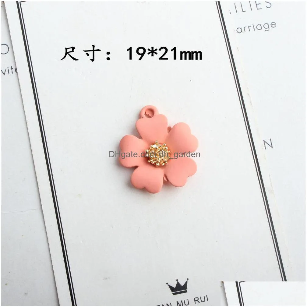 10pcs fivepetal flower enamel charms for making bracelet/necklace/earings fashion jewelry womens accessories