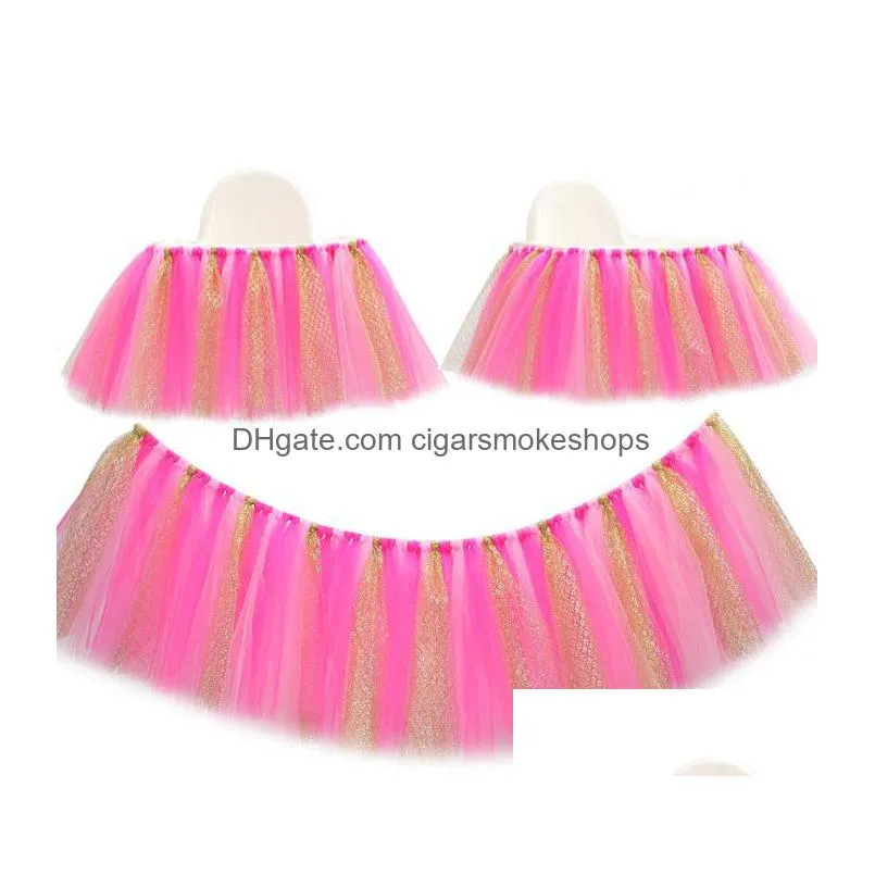 chair skirt table tablecloth tulle tutu birthday wedding party decoration baby shower gift craft diy favor candy color
