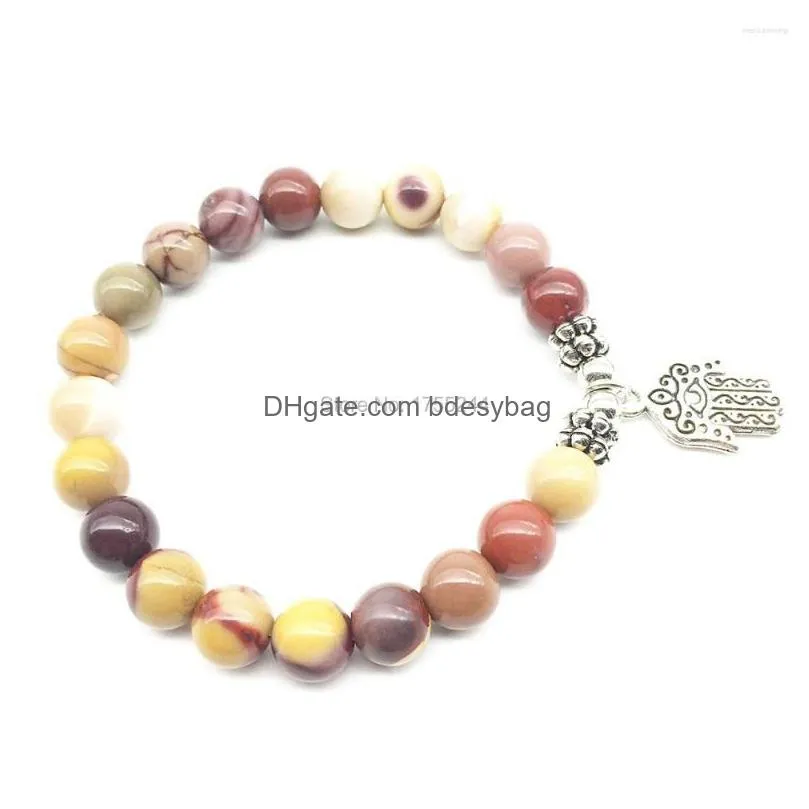 strand sn1322 fashion bracelet for women high quality hamsa charm mookaite stone jewelry handmade wedding gift her