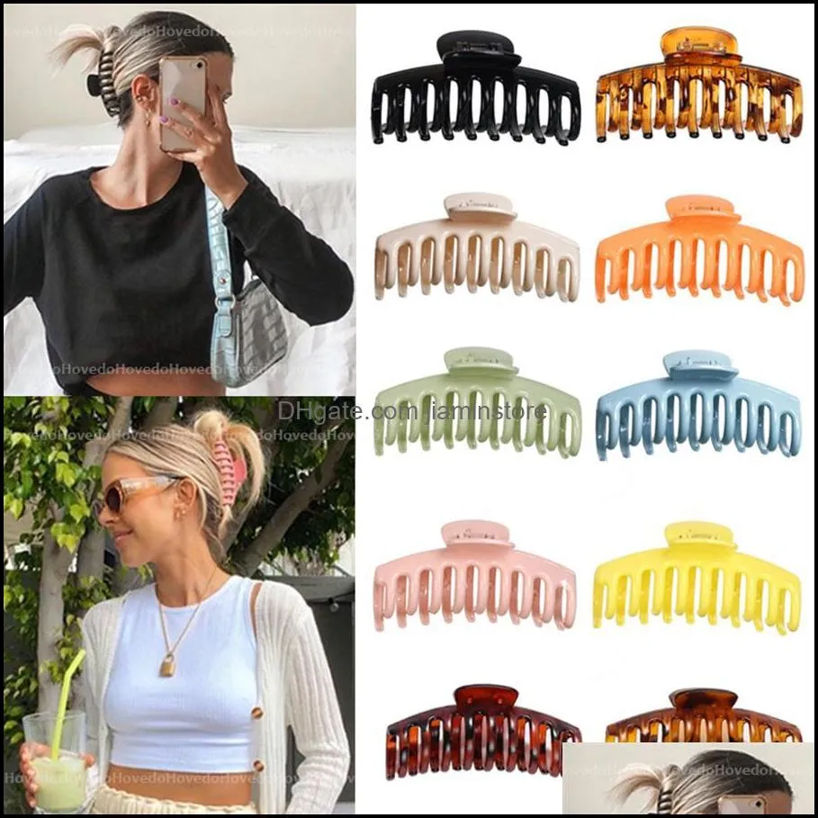 solid color claw clip barrettes large barrette crab hair claws bath ponytail clip for women girls accessories gift230c