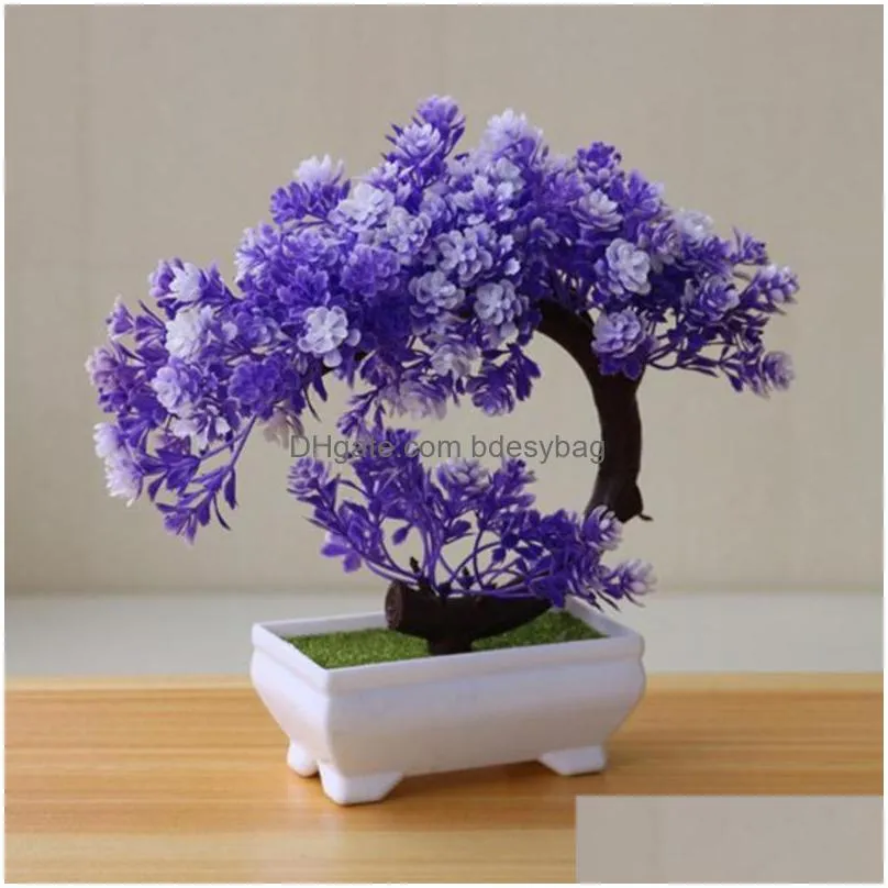 decorative flowers wreaths artificial potted plant for home diningtable office decoration1