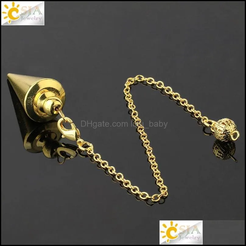 cone metal pendulum for antique copper goldcolor spiritual pendulo radiestesia healing pendule jewelry