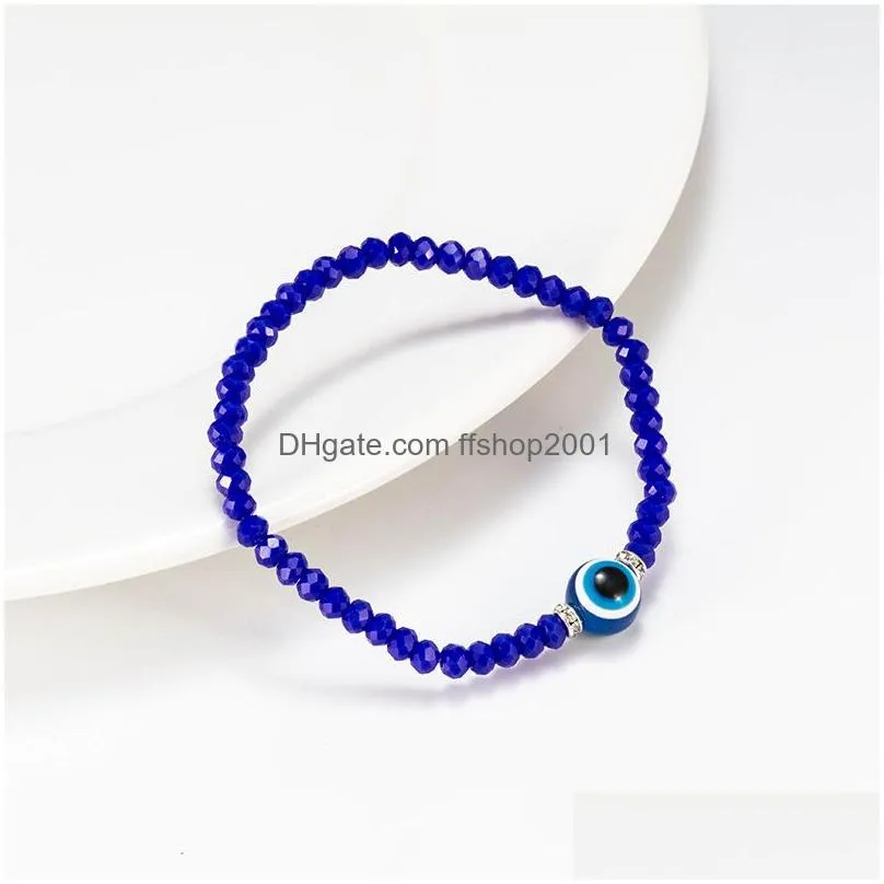 evil demon eye crystal beads strands bracelet couples men women beaded blue eyes bracelets