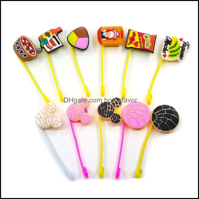 fast dhs mexican straw topper silicone mold cover charms for tumbler splash proof drinking dust plug decorative 8mm straw environmental materials as