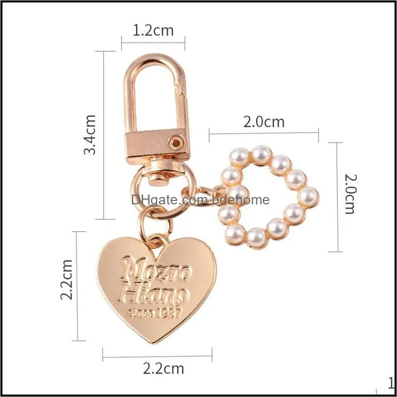 cute pearl shell key rings for girl creative small gifts ins metal jewelry pendant keychain ladies fashion accessories