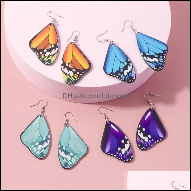 street ladies vintage charm earrings for women fashion irregular feathers exquisite butterfly wing earring jewelry
