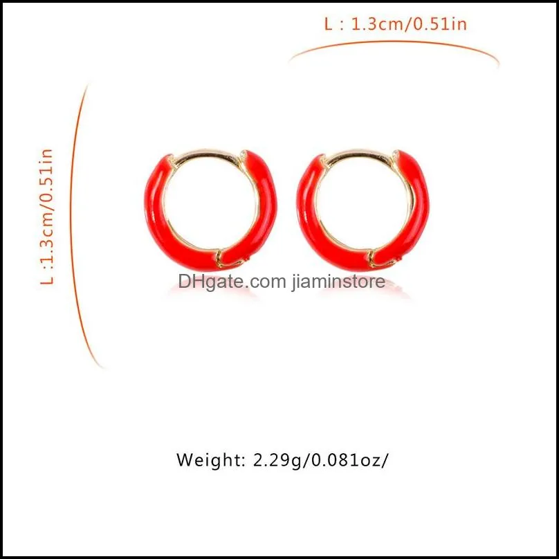fashion jewelry women earring colorful dripping oil hoop earrings for anniversary party gift piercing pendient