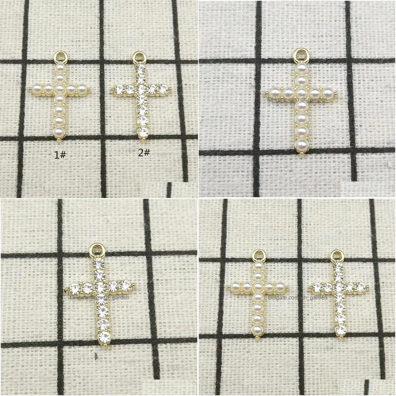 10pcs cross charm jewelry accessories earring pendant bracelet necklace charms diy finding 15x23mm