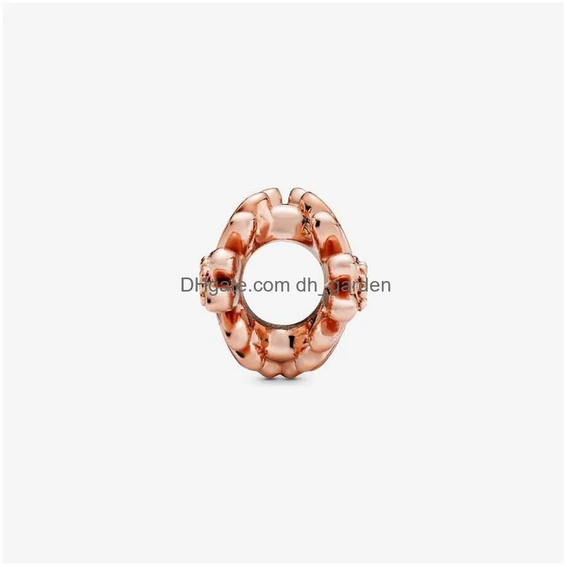 925 sterling silver pink daisy flower charm beads fit original pandora charms bracelet jewelry making accessories whole